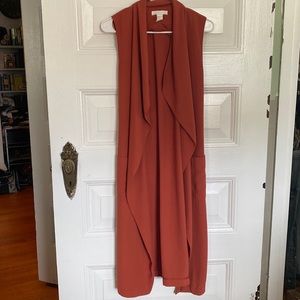 H&M drape tie long vest